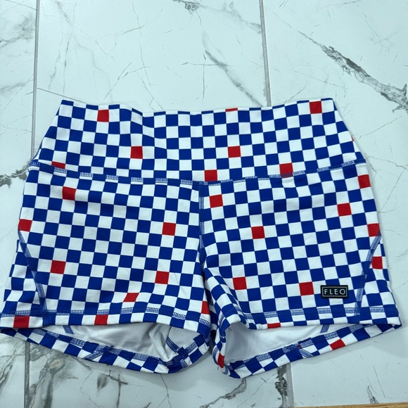 Fleo Pants - Fleo Blue and Red Checkered Shorts